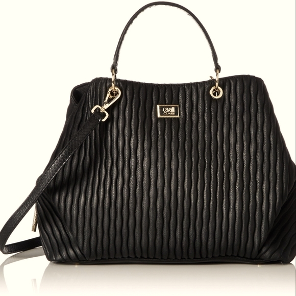 Cavalli Class Parisienne Black Satchel Crossbody Bag - Picture 5 of 8